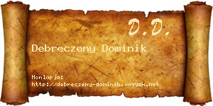 Debreczeny Dominik névjegykártya